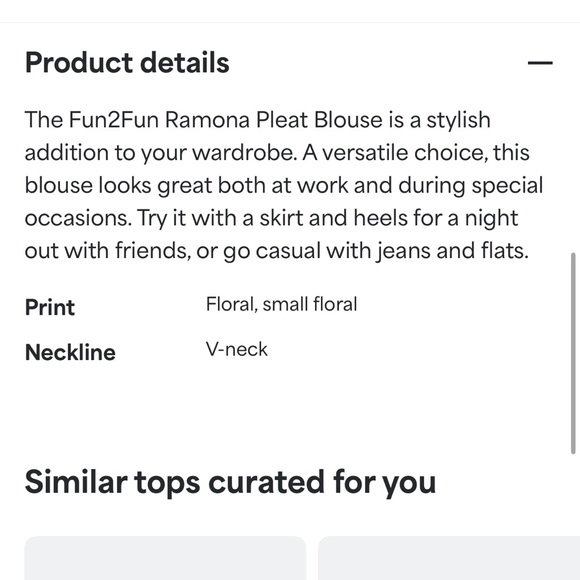 Cute pleated blouse with delicate rosebud print Xl from stitchfix/ Monday fun - Picture 6 of 6